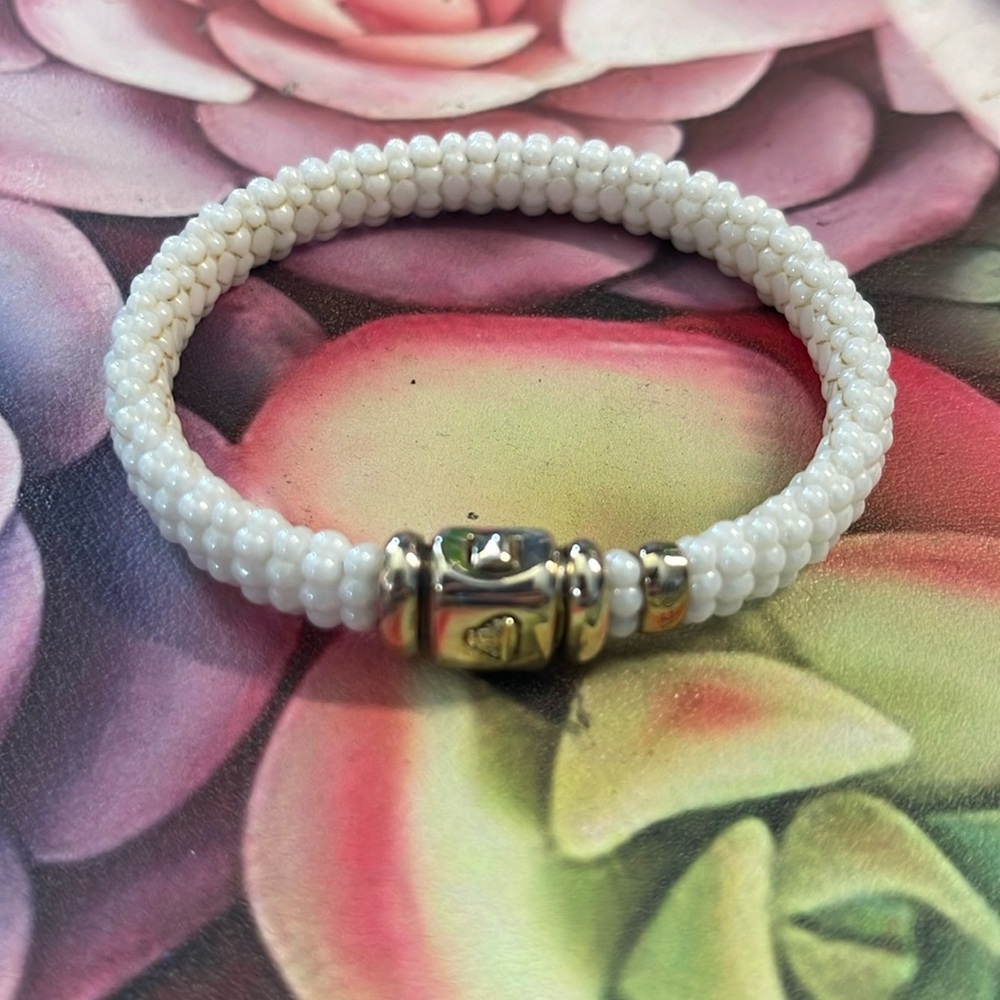 SELLING FOR $200 Off Retail. LAGOS: White Caviar Ceramic Beaded Bracelet.
